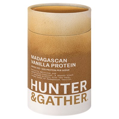 Hunter & Gather vanilla protein powder 182g, imported from the UK