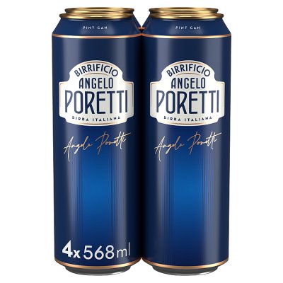 Poretti lager beer 4x568ml cans (British brand)