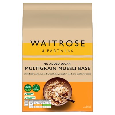 Waitrose multigrain muesli base 750g, imported from the UK