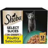 SHEBA Select Slices cat pouches poultry collection gravy 12x85g - British product