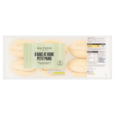 Waitrose Bake at Home petit pains 6 pack (British brand)