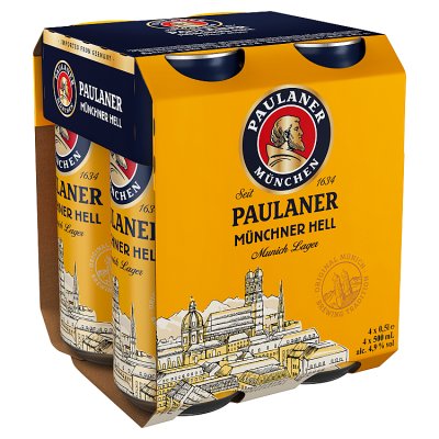 Paulaner Munchner Hell lager 4x500ml, imported from the UK