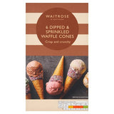Waitrose dipped and sprinkled waffle cones pack of 6, UK version