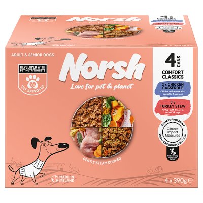 Norsh Comfort Classics dog food 4x390g, UK version