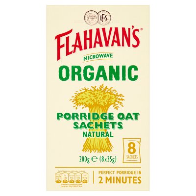 Flahavan's organic porridge oats sachets 8x35g (British brand)
