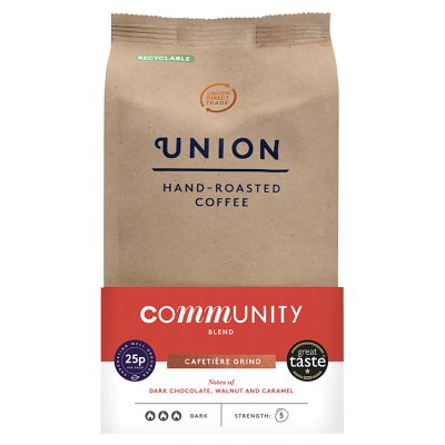 Union Hand-Roasted Community Blend ground coffee 200g, imported from the UK