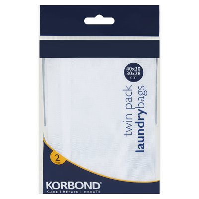 Korbond laundry bags twin pack rectangle and cylinder shapes - British product