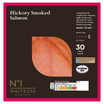 Waitrose No.1 hickory smoked salmon 100g - British product
