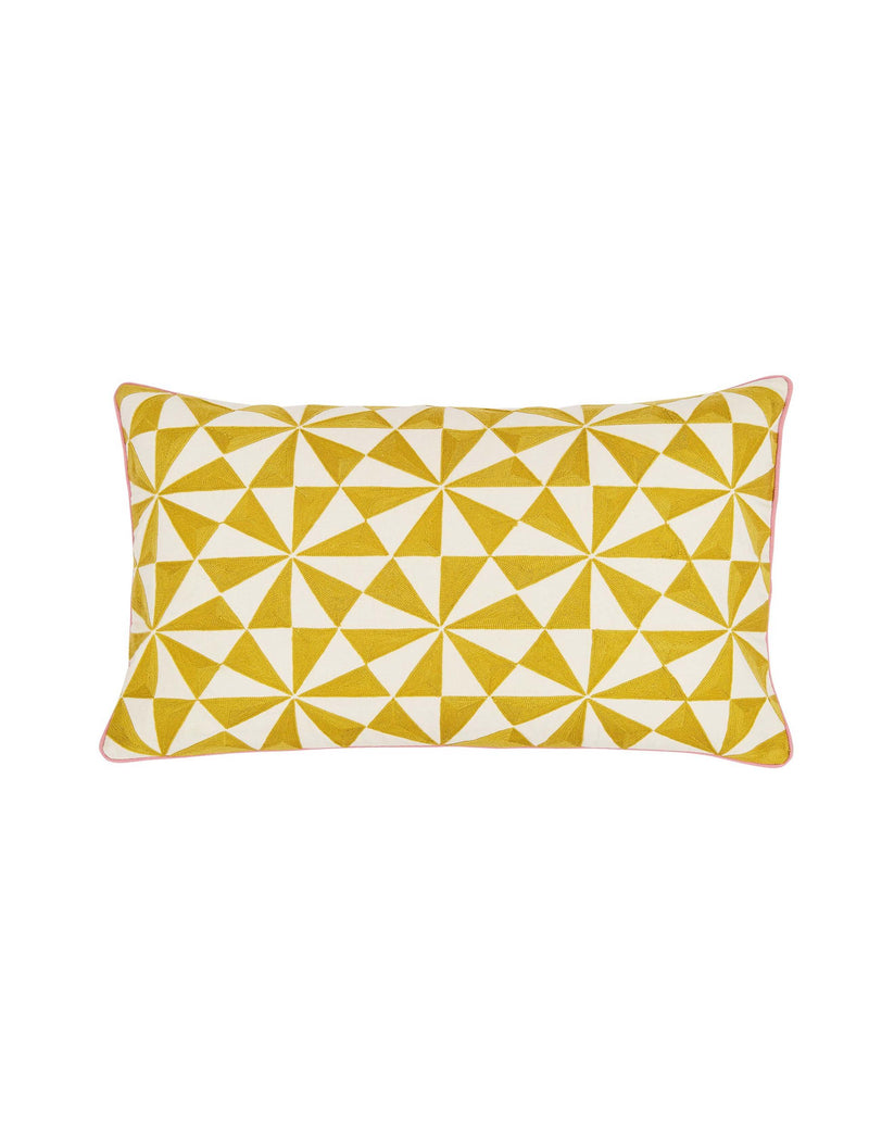 Land & Shore Lainey cushion geometric embroidered 40x60cm - British product