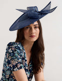 Phase Eight large bow fascinator in navy (British brand)