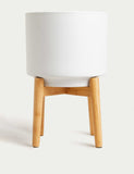 Large Ceramic Planter with Stand