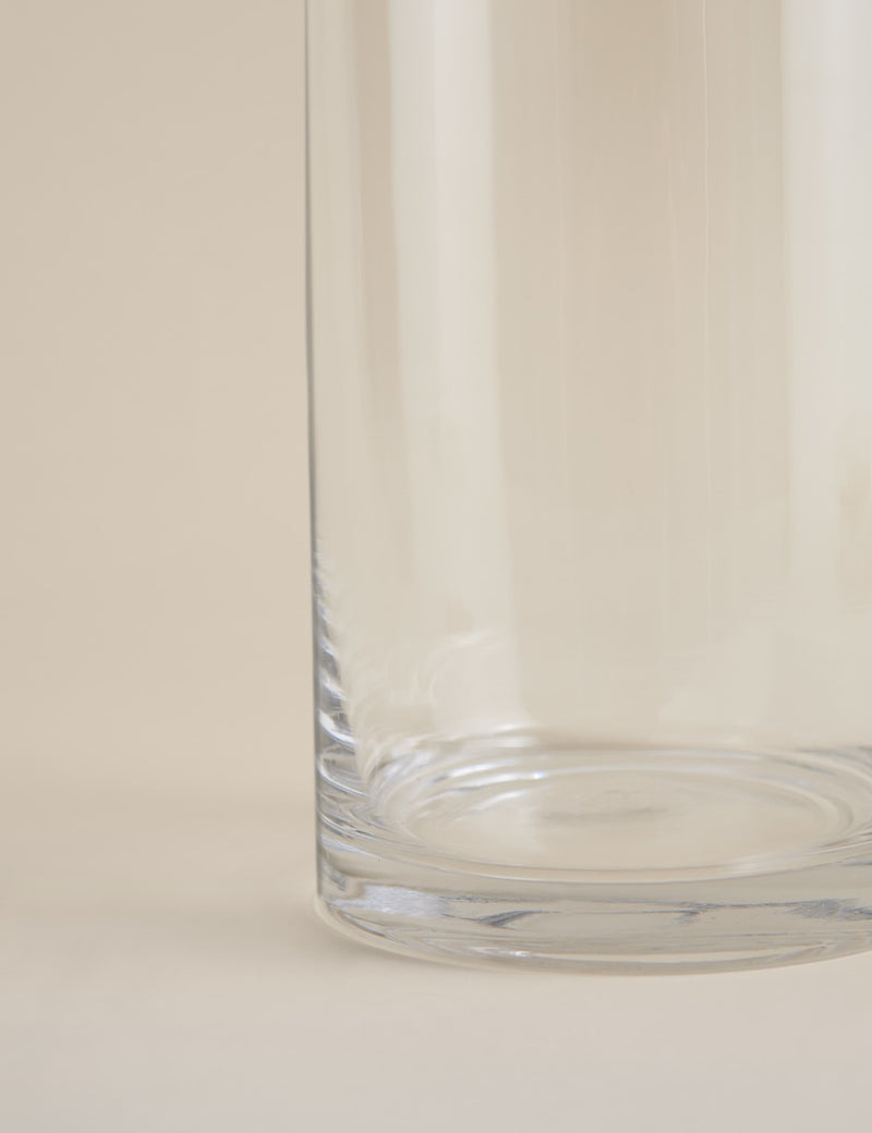 Large cylinder frill top glass vase (British brand)