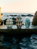 Large striped ceramic vase 30cm height, UK version