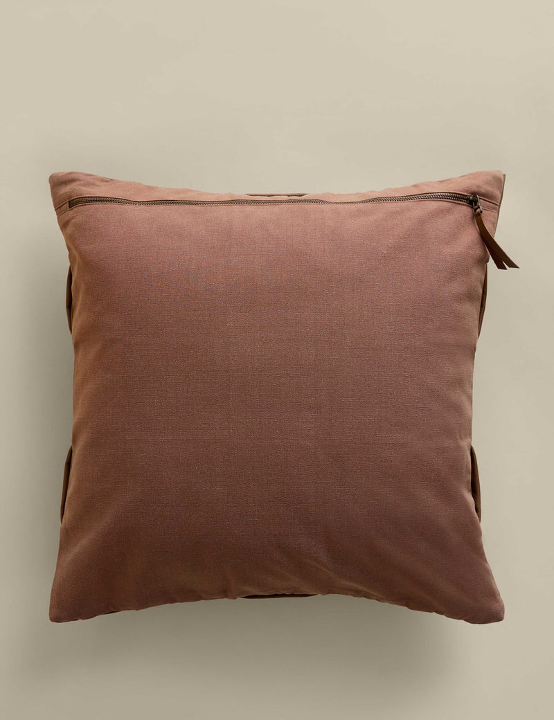 Leather basket weave cushion feather filling (British brand)
