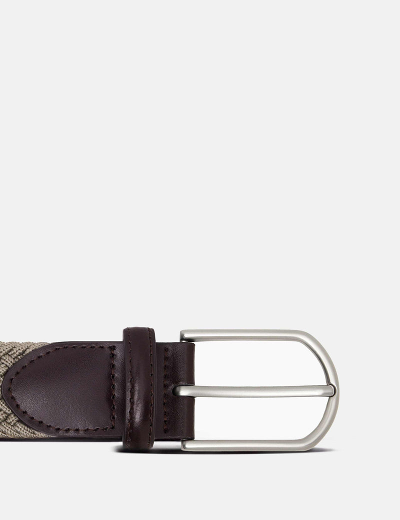 Hawes & Curtis leather braided stretch belt - British product