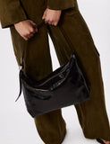 Whistles leather shoulder bag with buckle detail, UK version