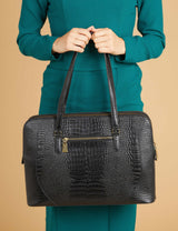 M&S Jones Bootmaker Leather Croc Effect Tote Bag- Buy online at McGrocer