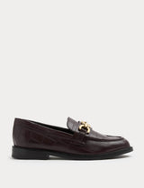 M&S Lederslipper mit Krokodilbesatz, Damengröße 4