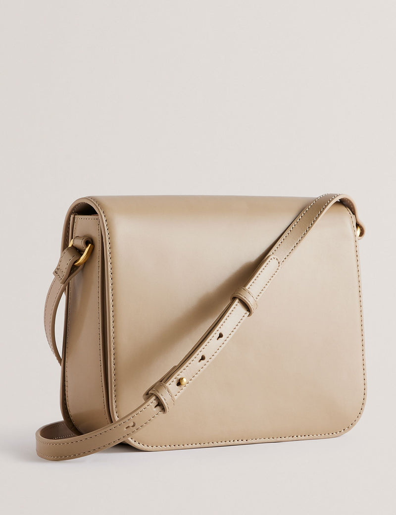 Ted Baker leather cross body bag with gold hardware, imported from the UK