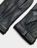 M&S leather cuffed gloves with lining and ribbed cuffs (British brand)