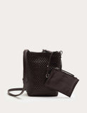 Jaeger leather lattice cross body bag (British brand)