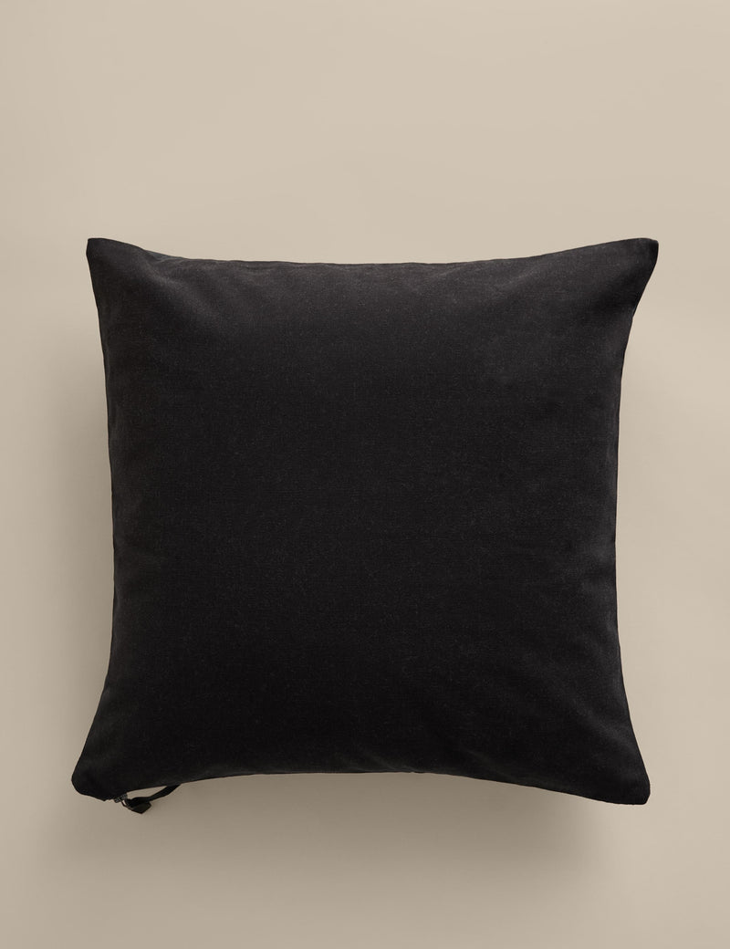 Leather panel cushion with feather filling 50cm (British brand)