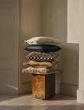Leather panel cushion with feather filling 50cm (British brand)