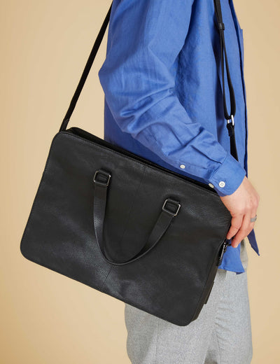 M&S Jones Bootmaker Leather Pebble Grain Messenger Bag- Buy online at McGrocer
