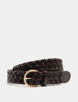 M&S M&S Leather Plaited Belt- Buy online at McGrocer