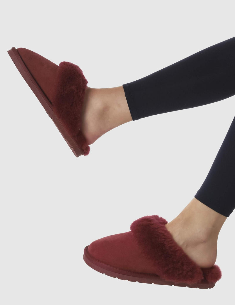 Leather Sheepskin Mule Slippers