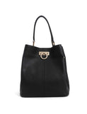 Jones Bootmaker leather shoulder bag with gold-tone hoop, imported from the UK