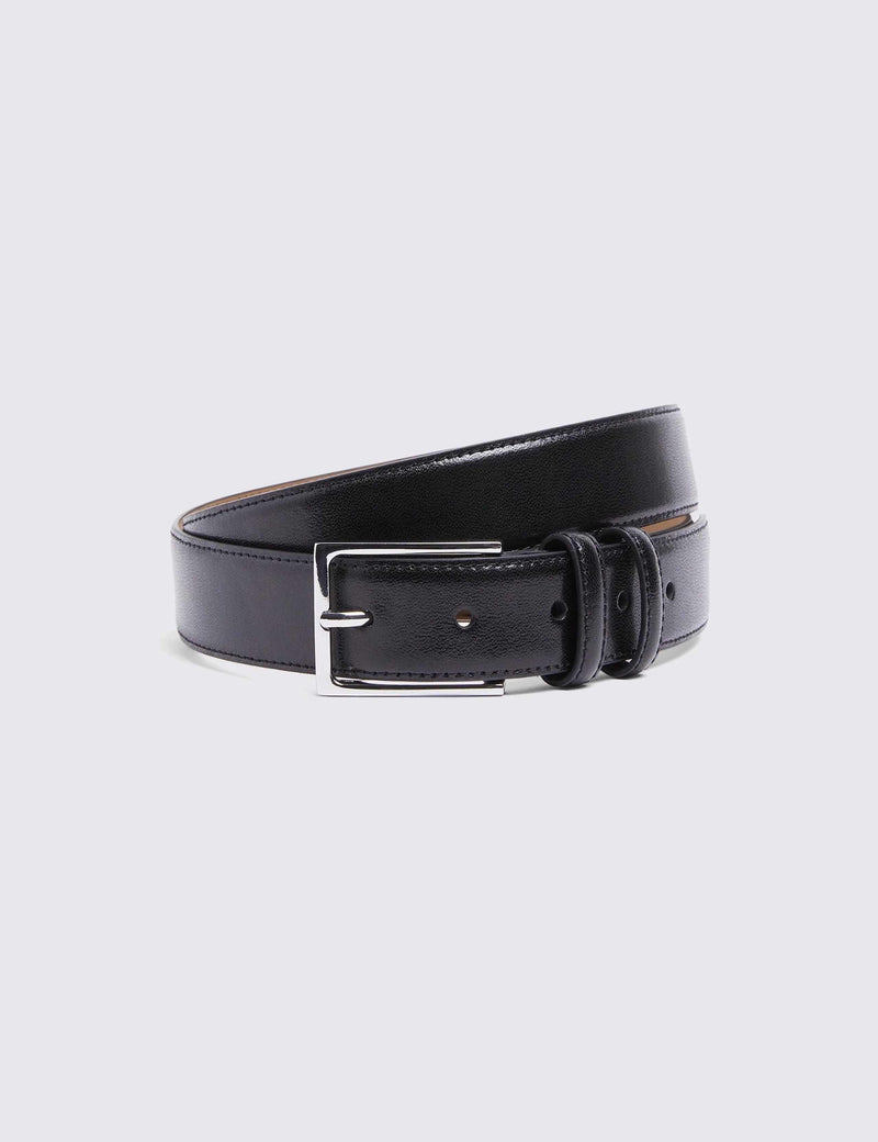 Moss Leder Smart Gürtel mit silberner Schnalle (britische Marke)
