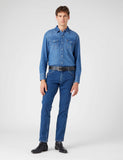 Wrangler leather belt with stitch detail, UK version