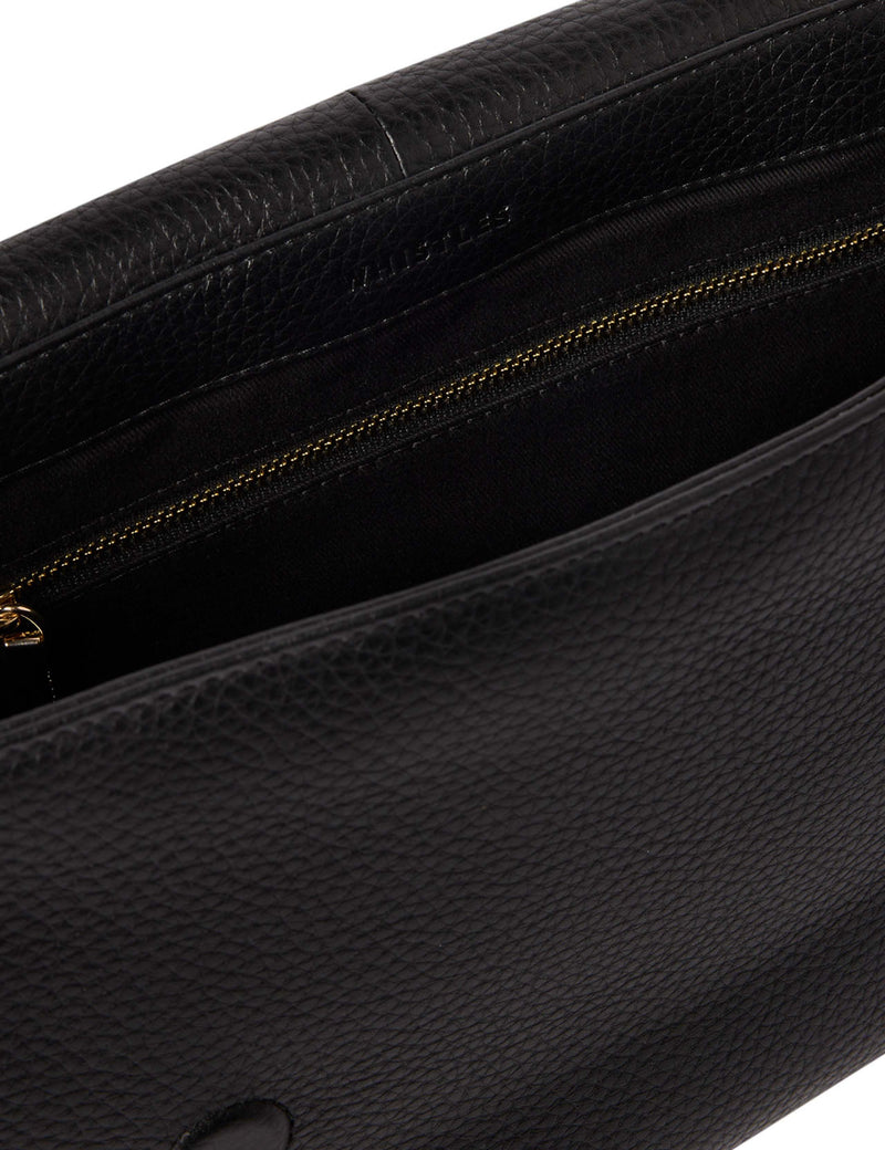 Whistles leather textured flap cross body bag, imported from the UK