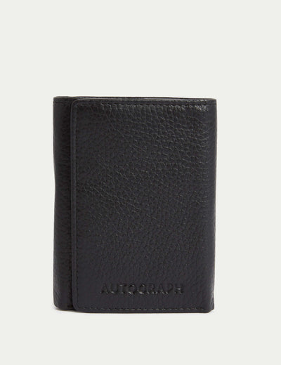 Portefeuille triple pli authentique en cuir M&S - Acheter en ligne sur McGrocer