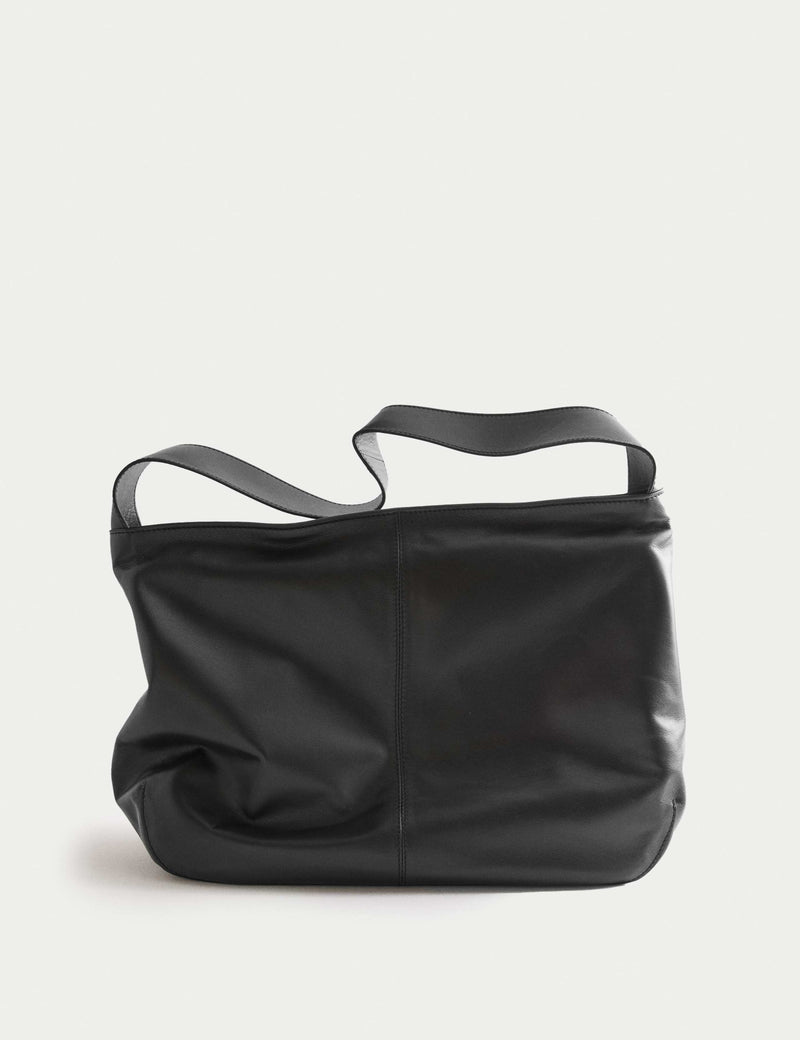 Leather Zip Slouchy Shoulder Bag