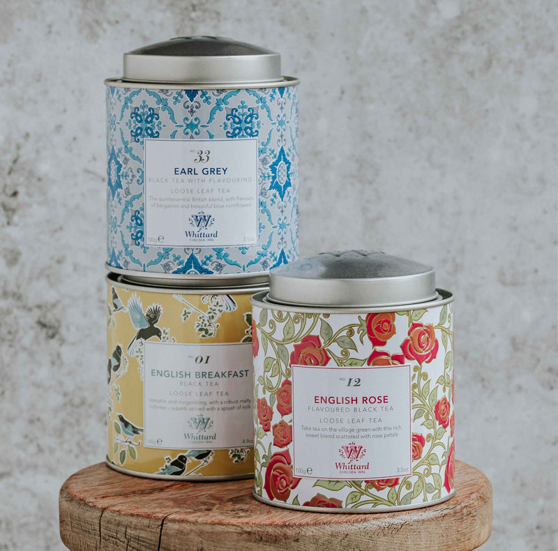 Tea Discoveries Earl Grey loose leaf tea caddy, imported from the UK