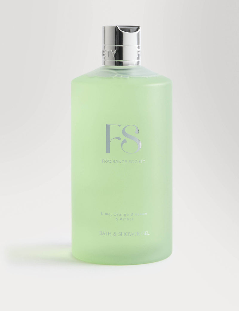 Fragrance Society Lime Orange Blossom Amber bath gel 500ml (British brand)
