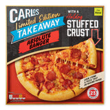 Takeaway Absolute Banger pizza with hotdog stuffed crust, imported from the UK