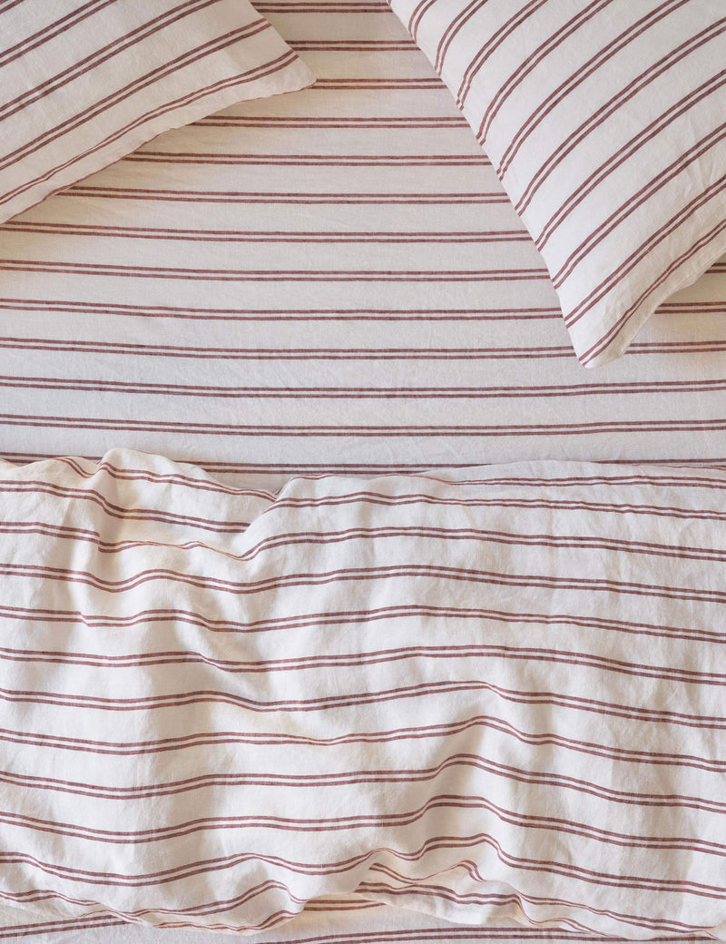 Piglet in Bed Kemptown Stripe fitted sheet (British brand)