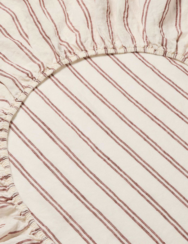 Piglet in Bed Kemptown Stripe fitted sheet (British brand)