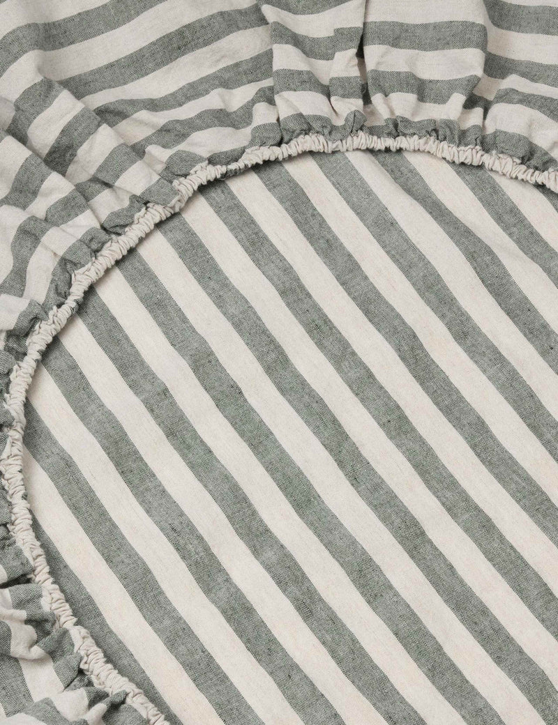 Piglet in Bed linen rich Pembroke stripe fitted sheet, UK version