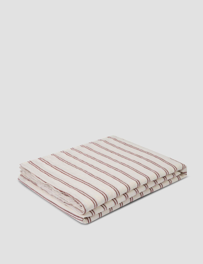 Piglet in Bed linen rich striped flat sheet - British product