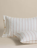 Linen rich striped jacquard bedding set, imported from the UK