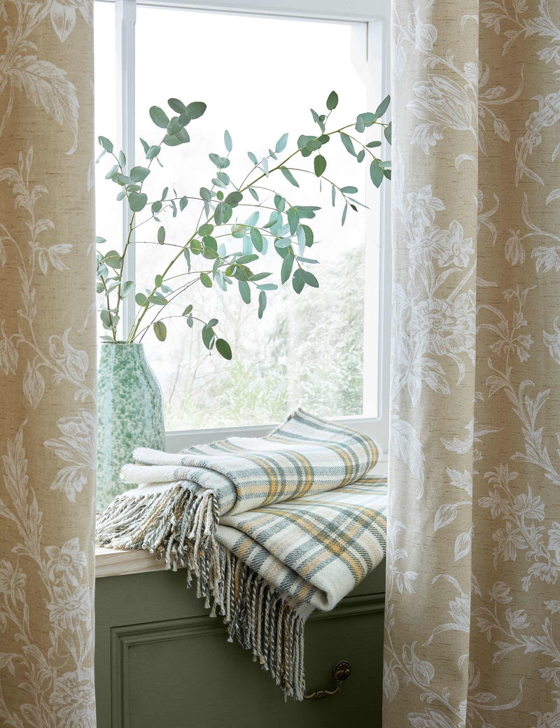 Laura Ashley Lloyd pure cotton eyelet curtains, imported from the UK