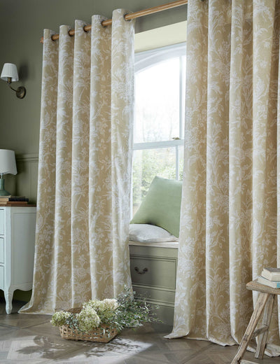M&S Laura Ashley Lloyd Pure Cotton Eyelet Curtains- Buy online at McGrocer