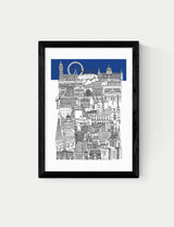 M&S East End Prints London Blue Framed Art Print- Buy online at McGrocer
