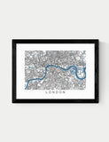 East End Prints London map framed art, UK version