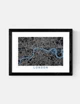 M&S East End Prints London Map Negative Framed Art Print- Buy online at McGrocer