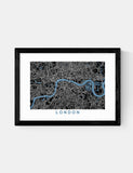 East End Prints London Map Negative framed print, imported from the UK